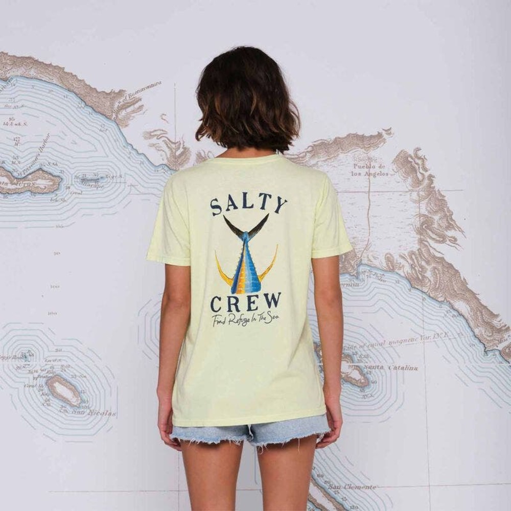Salty Crew Women's Tailed Boyfriend Relaxed Fit Premium Tee T-Shirt in Banana